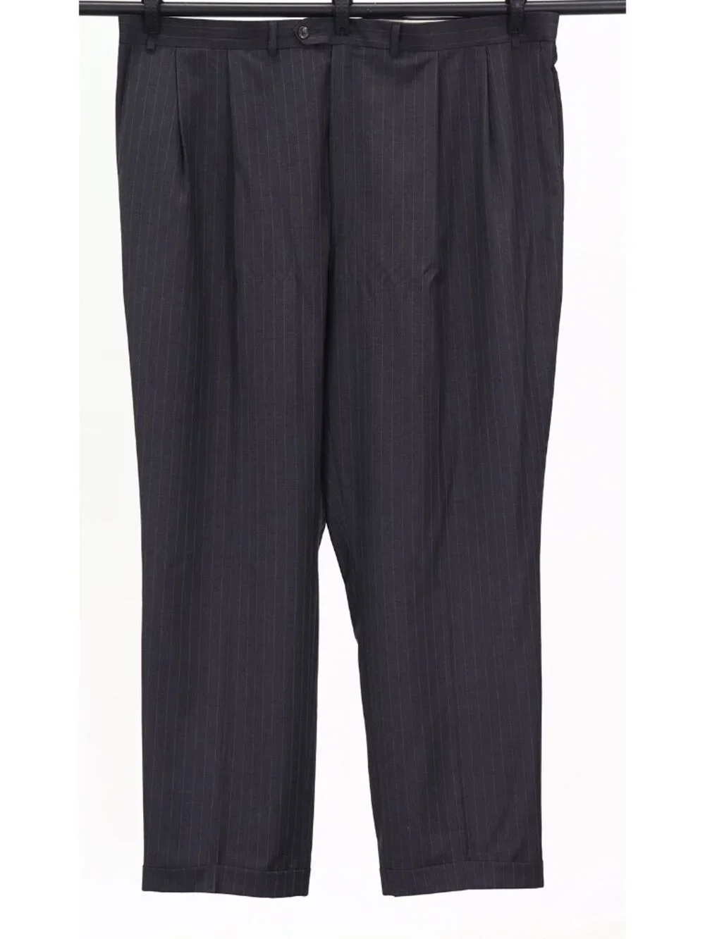 Ralph Lauren 52L 48x33 Gray Full Suit 2-Button Stripe R922